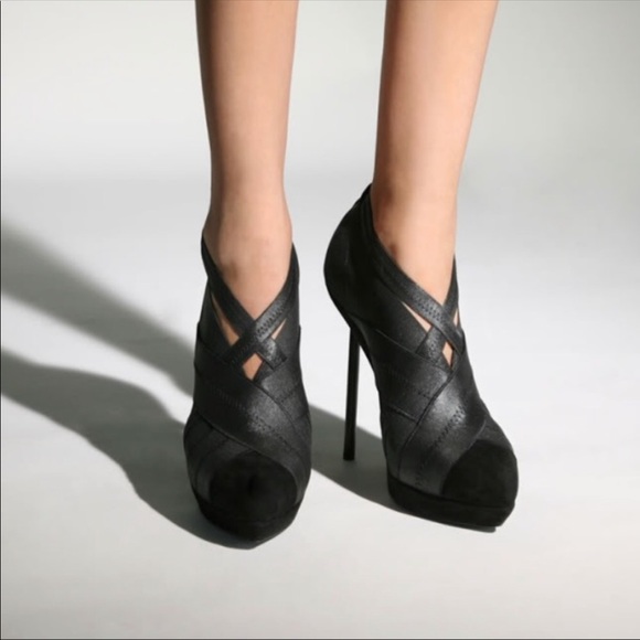 Yves Saint Laurent Shoes - Yves Saint Laurent Divine Black Stretch Booties